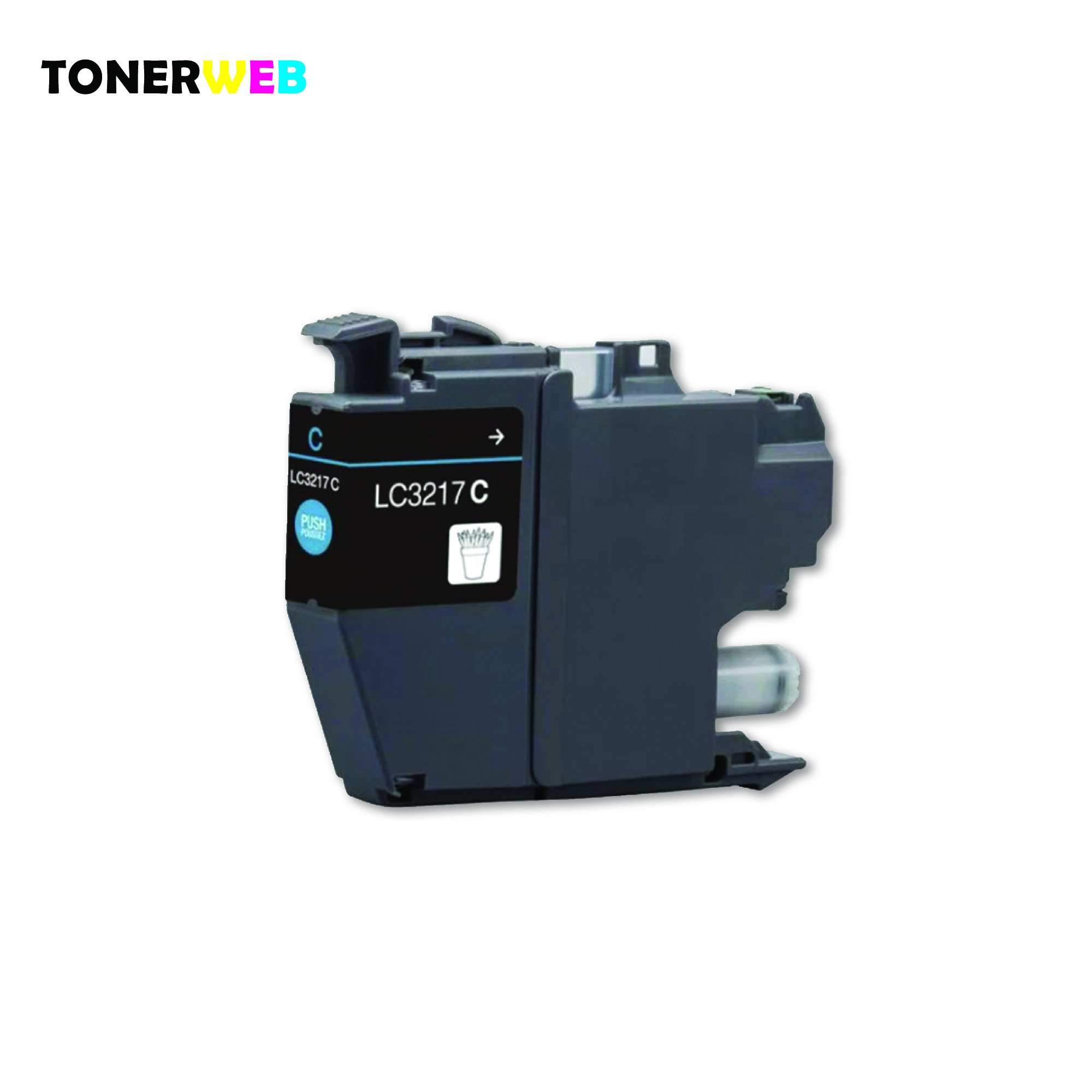 Blekkpatron, erstatter Brother LC3217C Cyan (550 sider)
