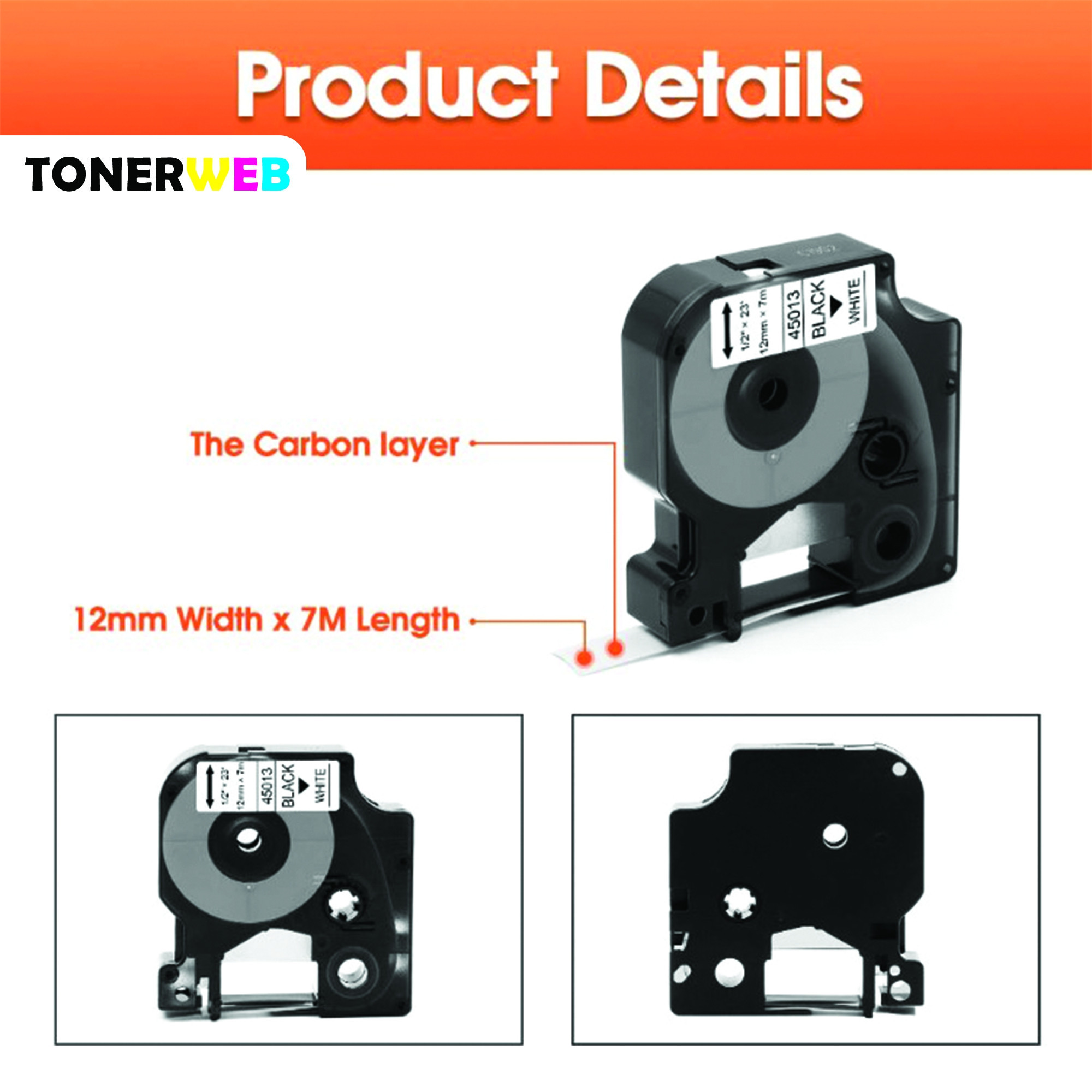 Brother Tape, erstatter Brother MK221BZ 9mmx8m Sort/hvit