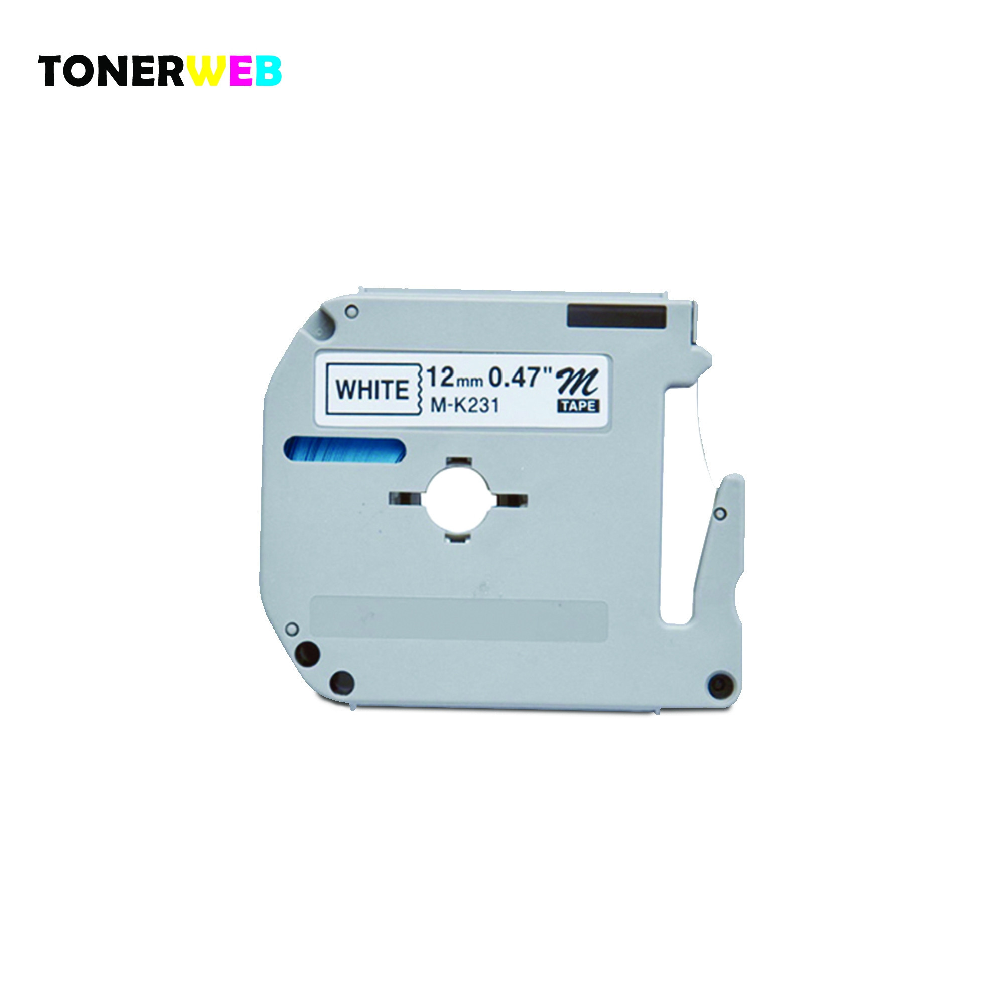 Brother Tape, erstatter Brother Sort På Hvit MK231 12mm (8m) 