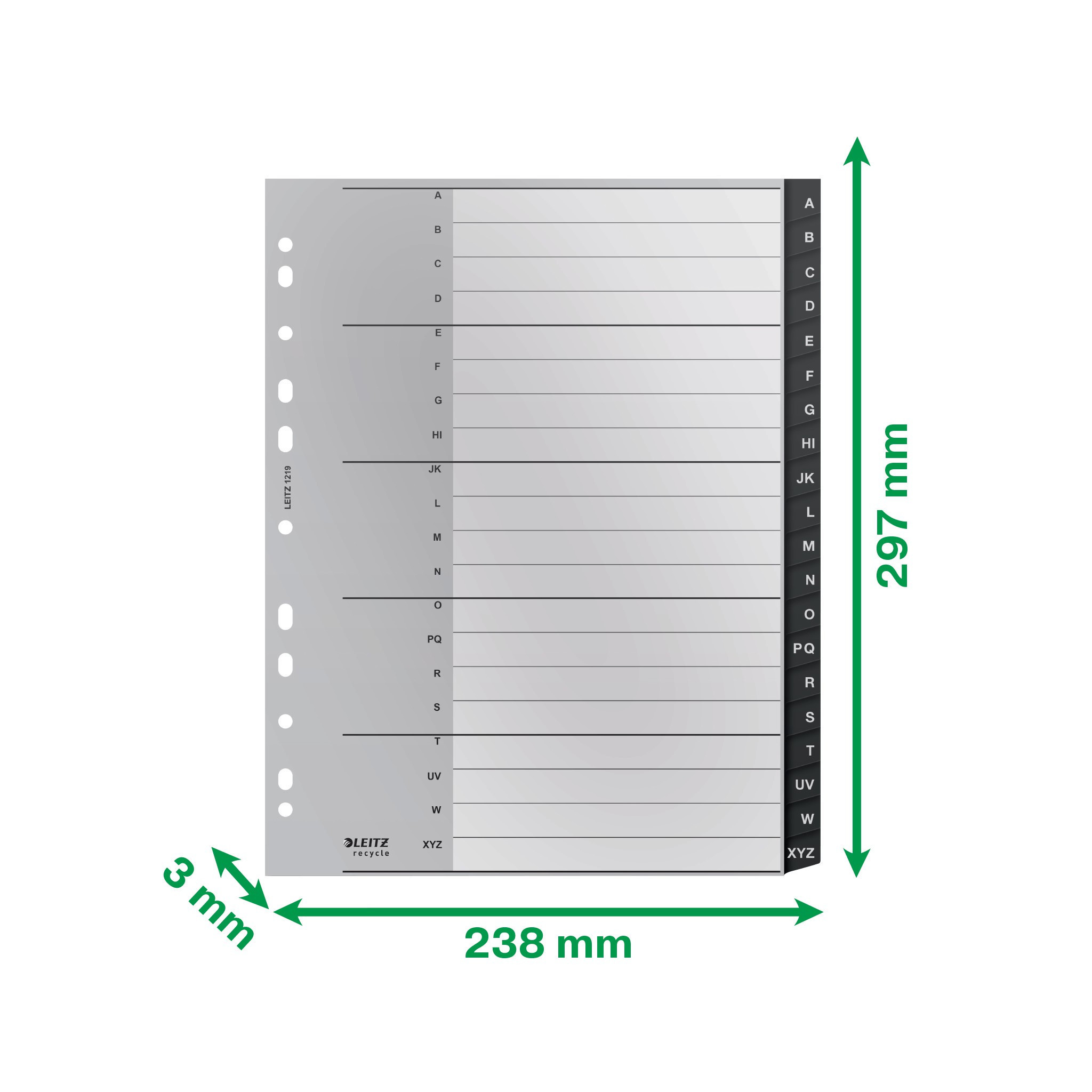 Register Leitz Recycle A-Z (20ark) A4 PP