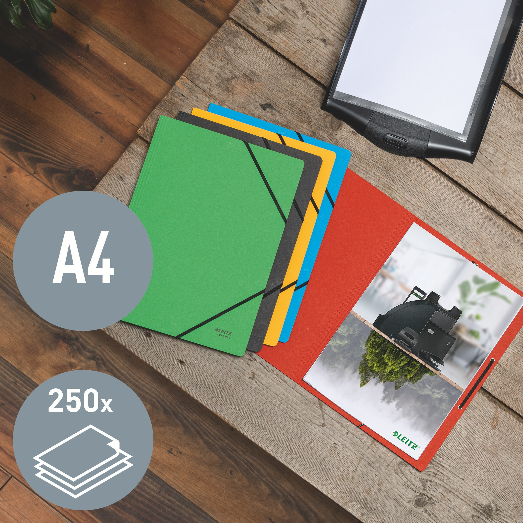 Strikkmappe Leitz Recycle A4 kart. Gul