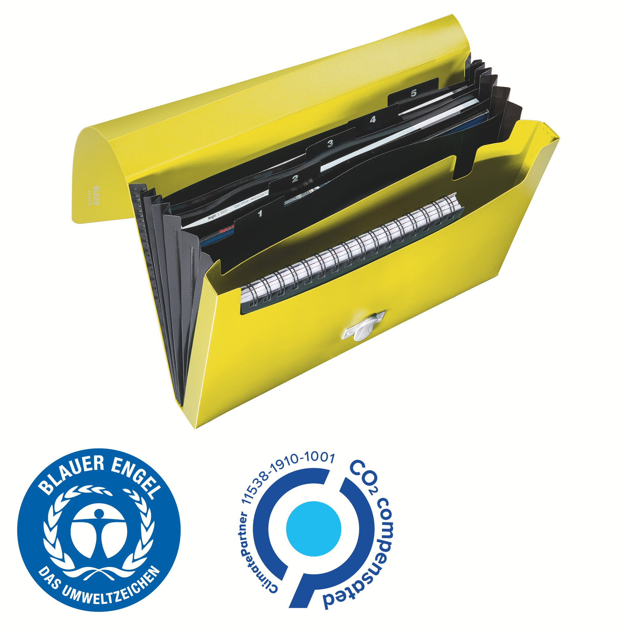 Prosjektmappe Leitz Recycle A4 PP Gul