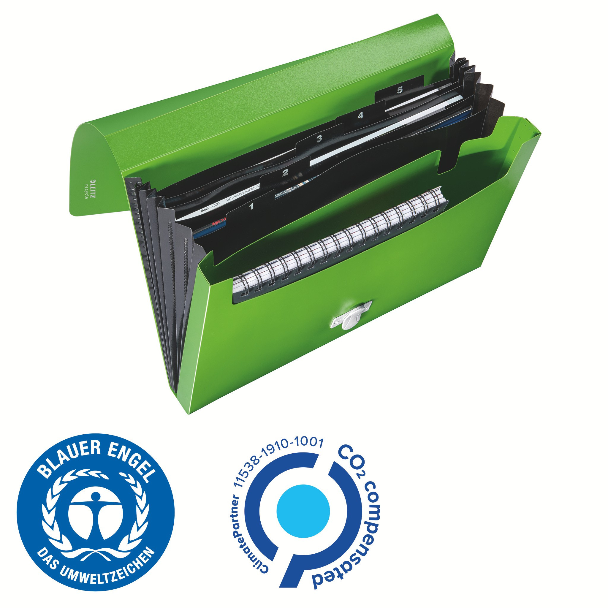 Prosjektmappe Leitz Recycle A4 PP Grnn
