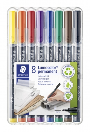 STAEDTLER Merkepenn Lumocolor Perm. 0,6mm assortert (8)