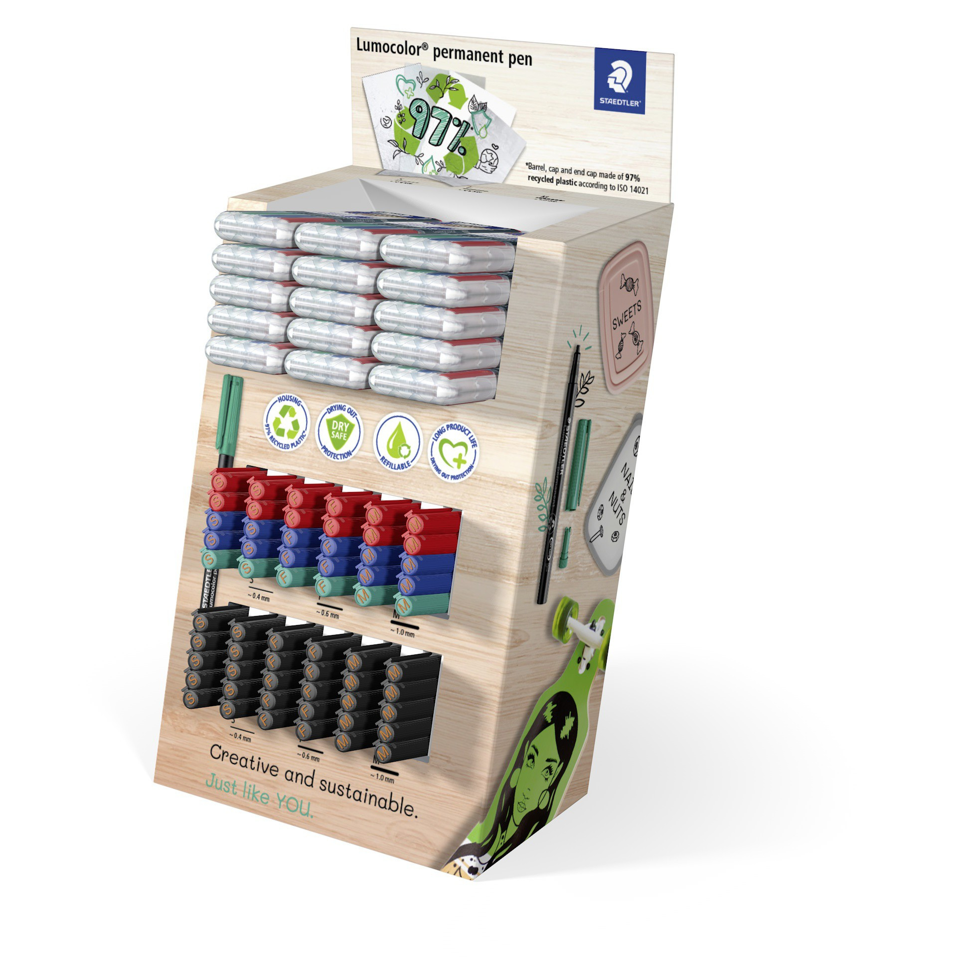 BildeSTAEDTLER Borddisplay t/Lumocolor Perm RCP ass (120)