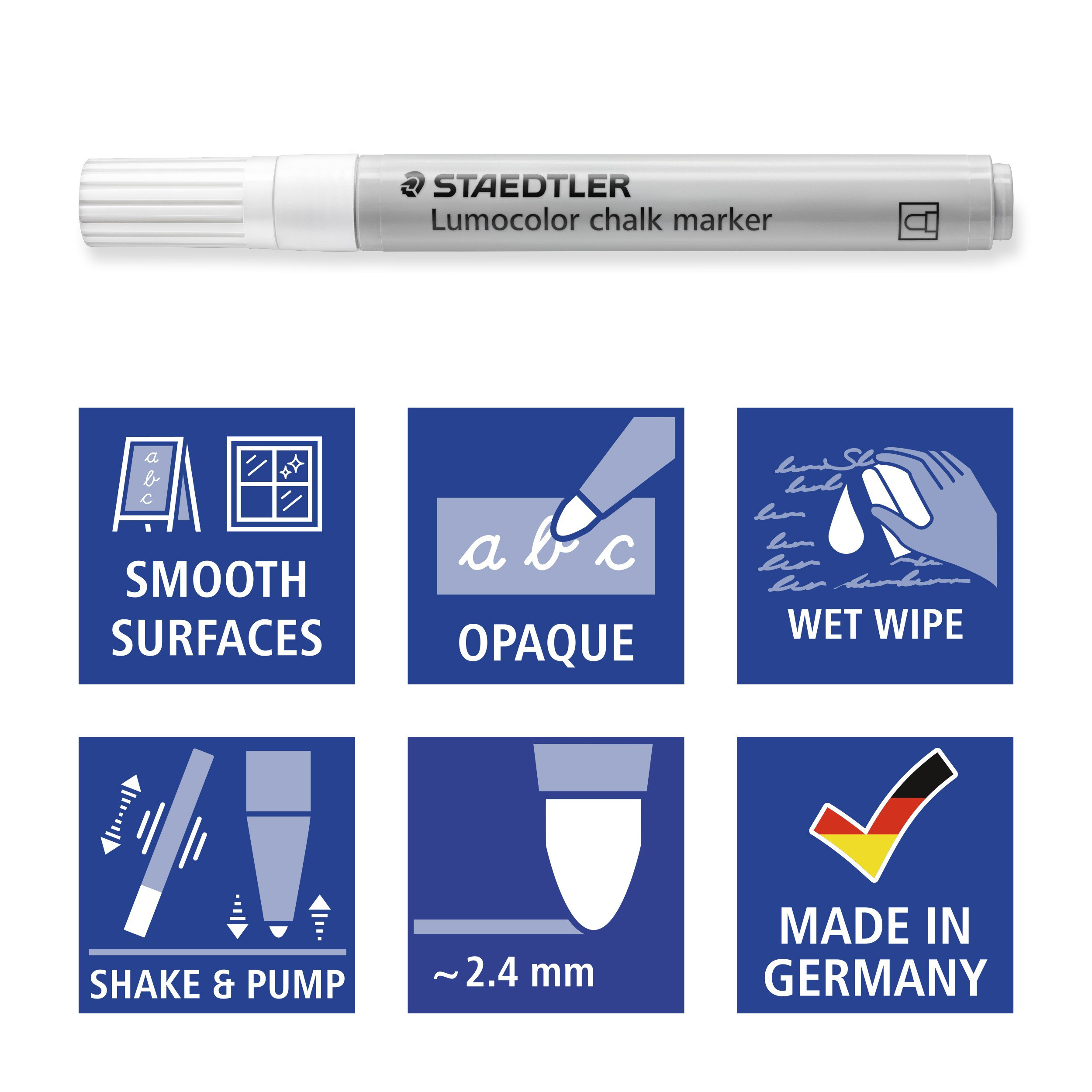 Chalk marker Lumocolor 2.4mm white