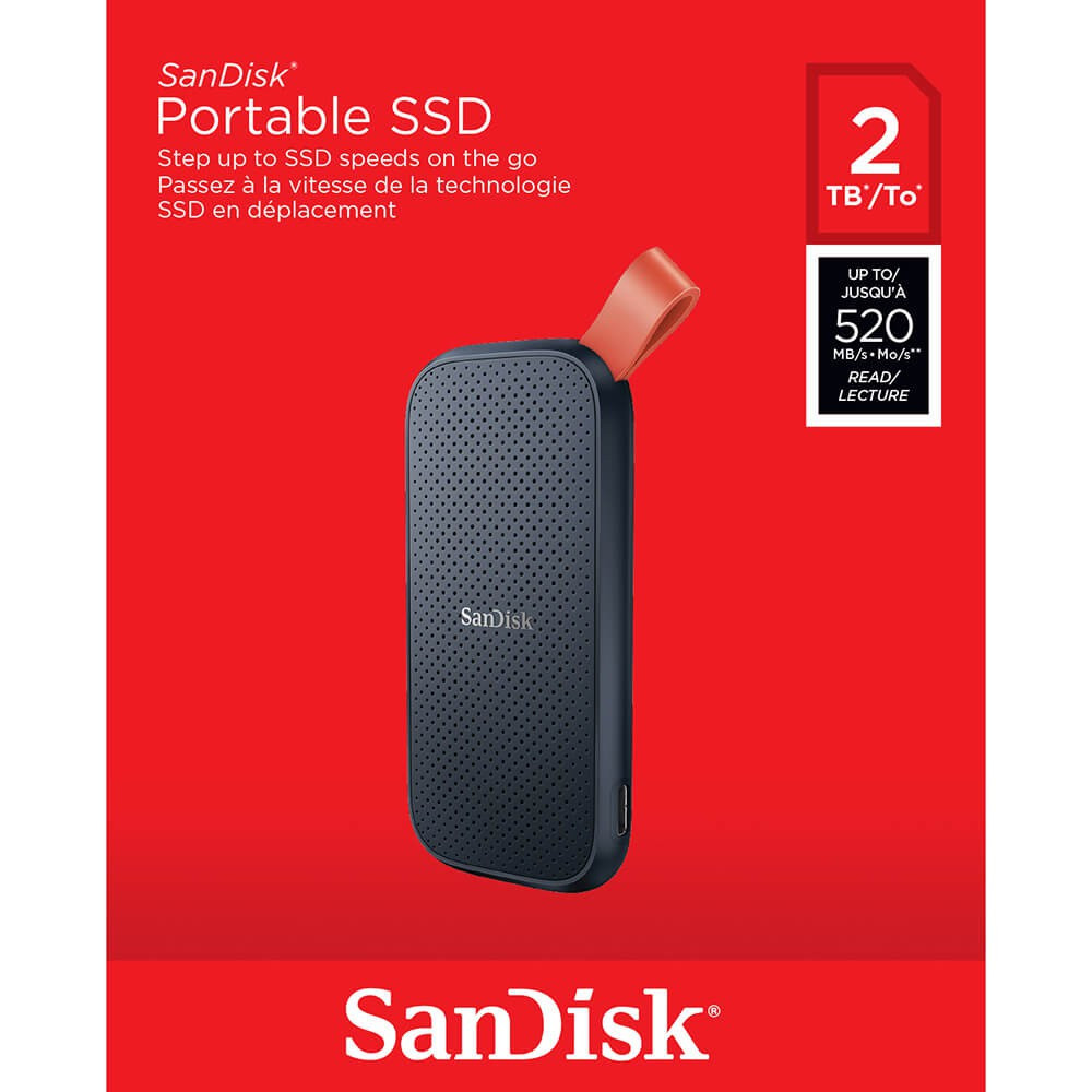 BildeSANDISK Portable SSD 2TB 520MB/s Read USB 3.2 Gen 2