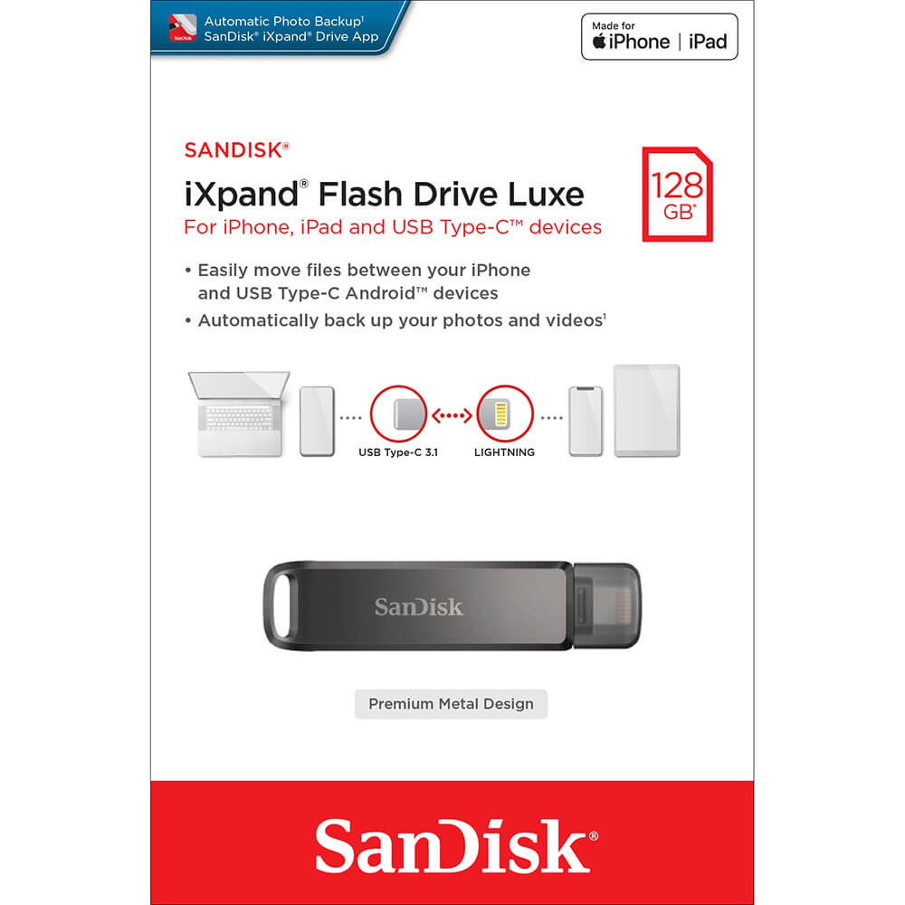 BildeSANDISK USB-C/Lightning iXpand Luxe 128GB