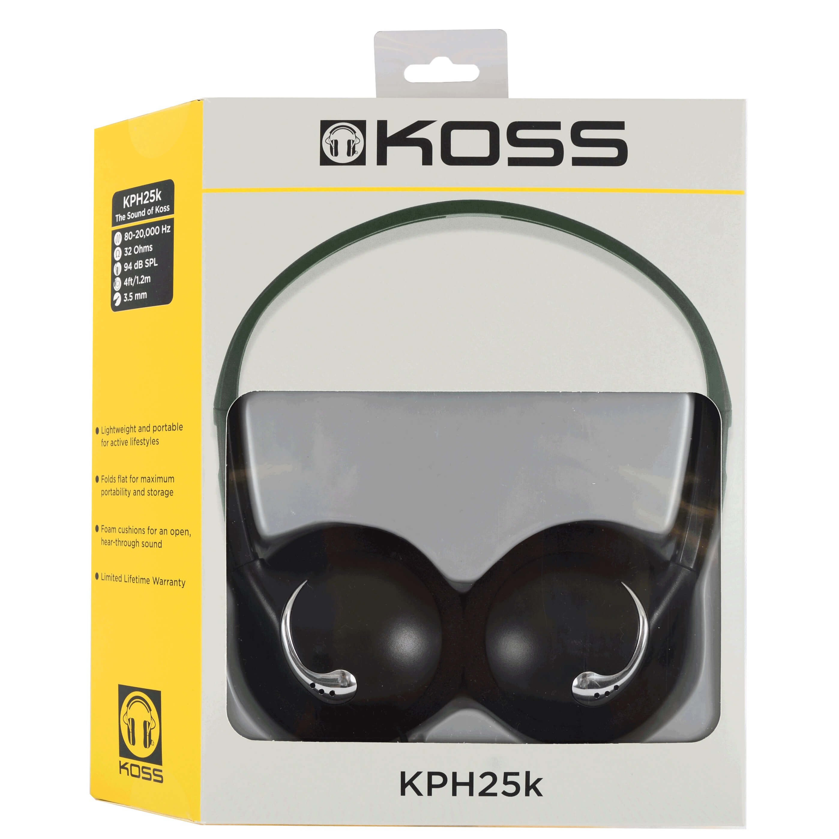 KOSS Hodetelefon KPH25k Svart On-Ear
