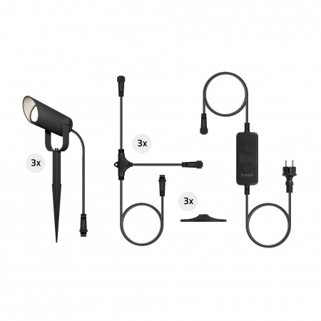 HOMBLI Outdoor Smart Spot Light 3-pack RGB CCT Black