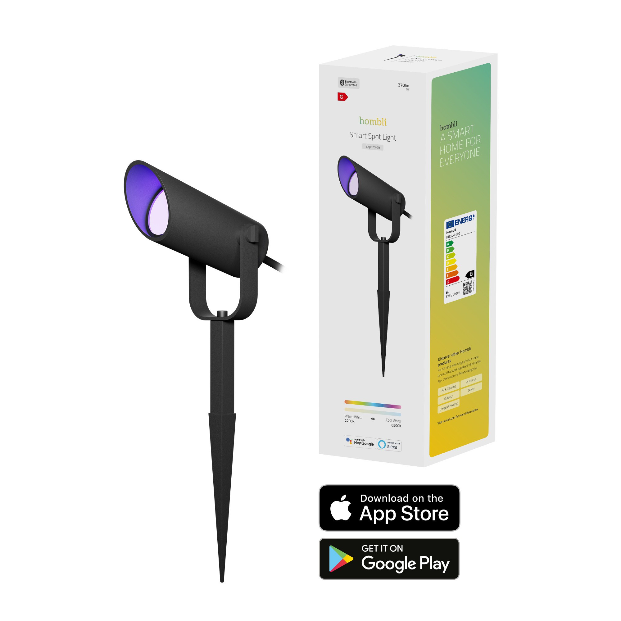 BildeHOMBLI Outdoor Smart Spot Light 1-pack RGB CCT Black