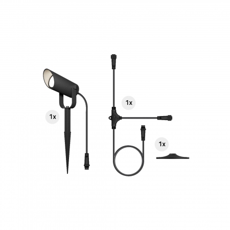 HOMBLI Outdoor Smart Spot Light 1-pack RGB CCT Black