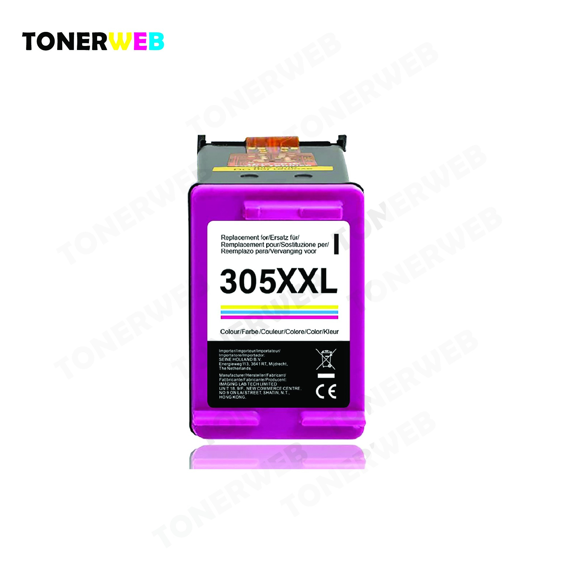 Blekkpatron, erstatter HP 305 XL farge (450 sider) 