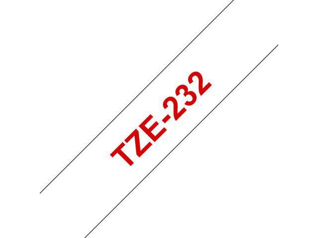 Brother TZe tape 12mmx8m red/white