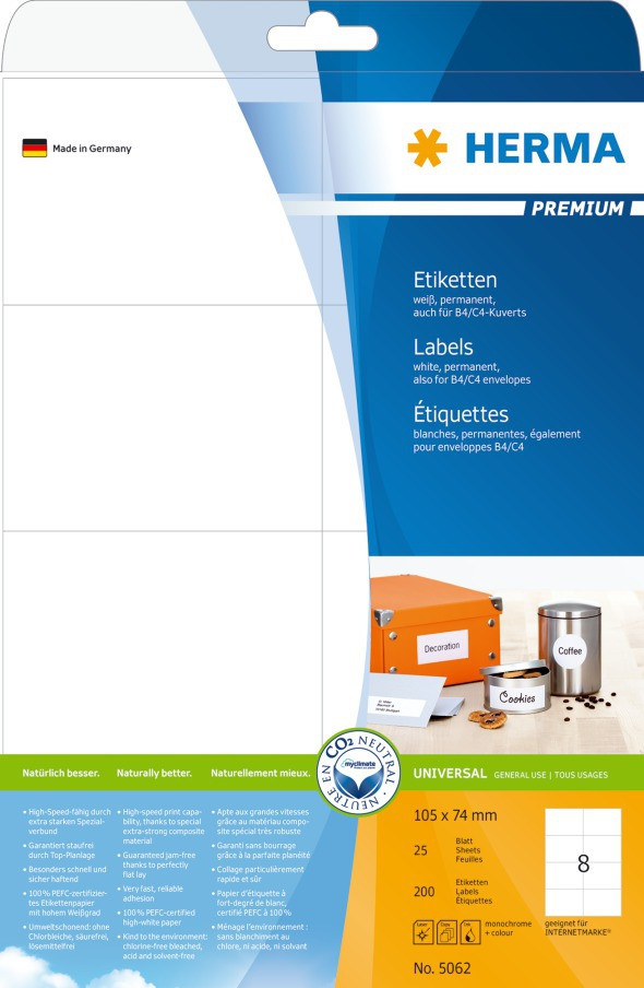 BildeHerma Etiketter Premium A4 105x74 (25)