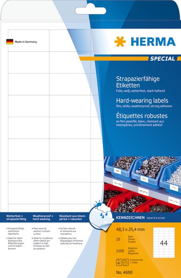 BildeHerma Etiketter Slitesterke A4 48,3x25,4 (25)