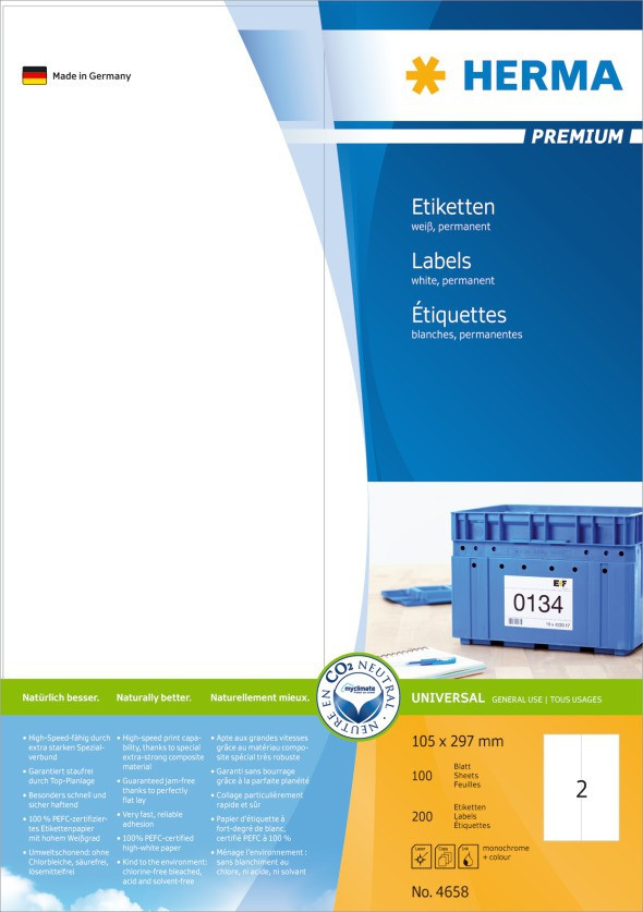 BildeHerma Etiketter Premium A4 105x297 (100)