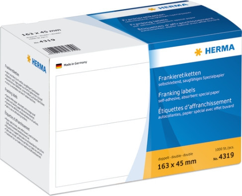 BildeHerma Frankeringsetiketter doble 163x45mm (1000)