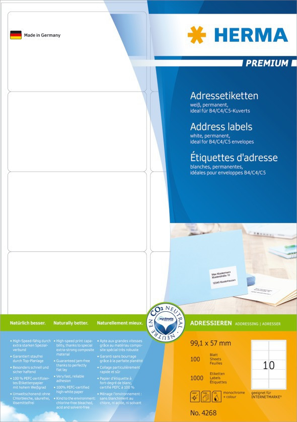 BildeHerma Etiketter Premium A4 99,1x57mm (100)