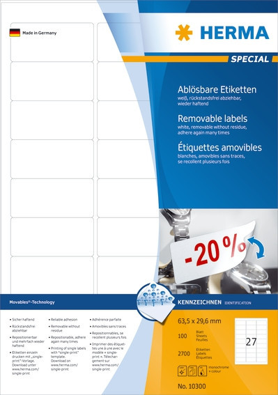 BildeHerma Etiketter Movables 63,5x29,6 (100)