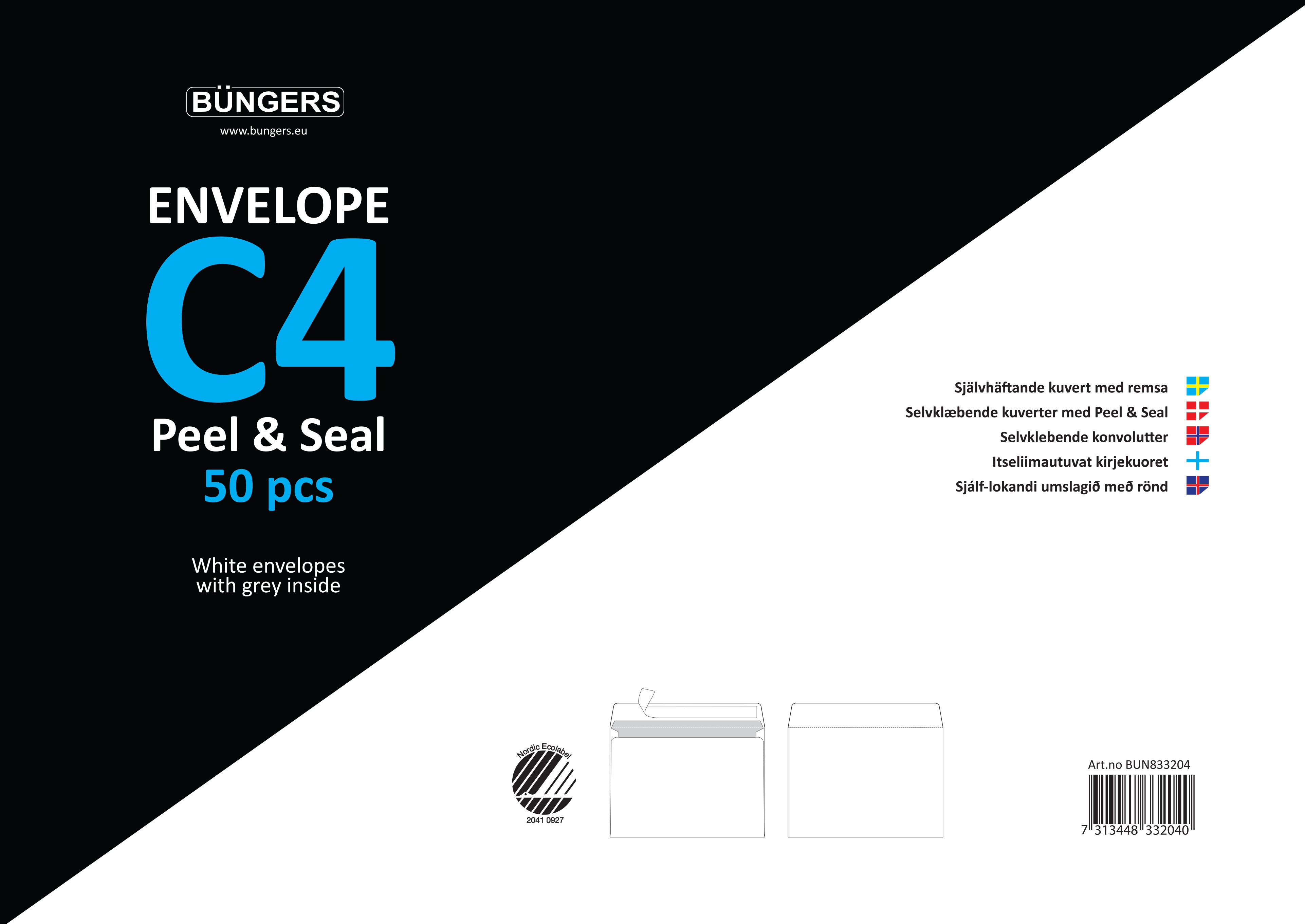 BildeBngers Konvolutt Consumerpack C4 P&S hvit (50/forpakning)