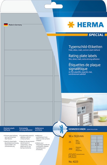 BildeHerma Etiketter Slvfolie 96,0x50,8 (25)
