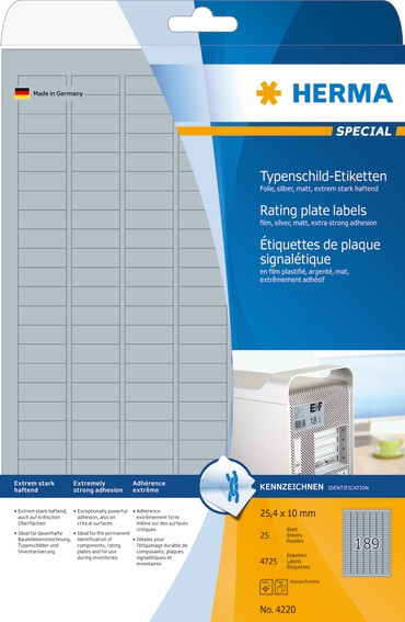 BildeHerma Etikett Slvfolie 25,4x10 (25)