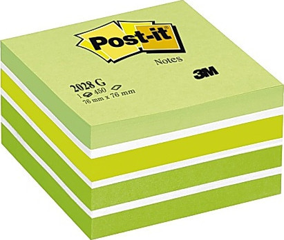 BildePost-it Klistrelapper 76x76 kubeblokk pastellgrnn