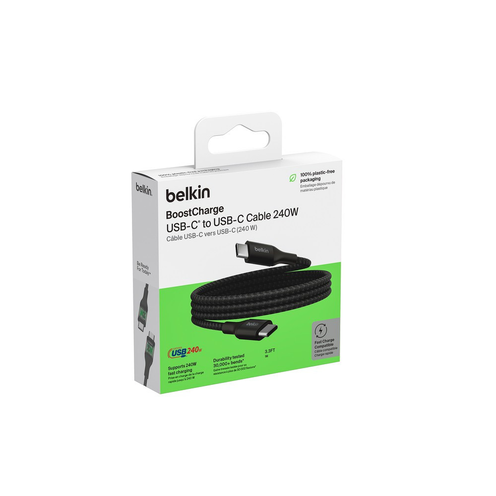BOOST CHARGE 240W USB-C to USB-C Cable, 1m, Black