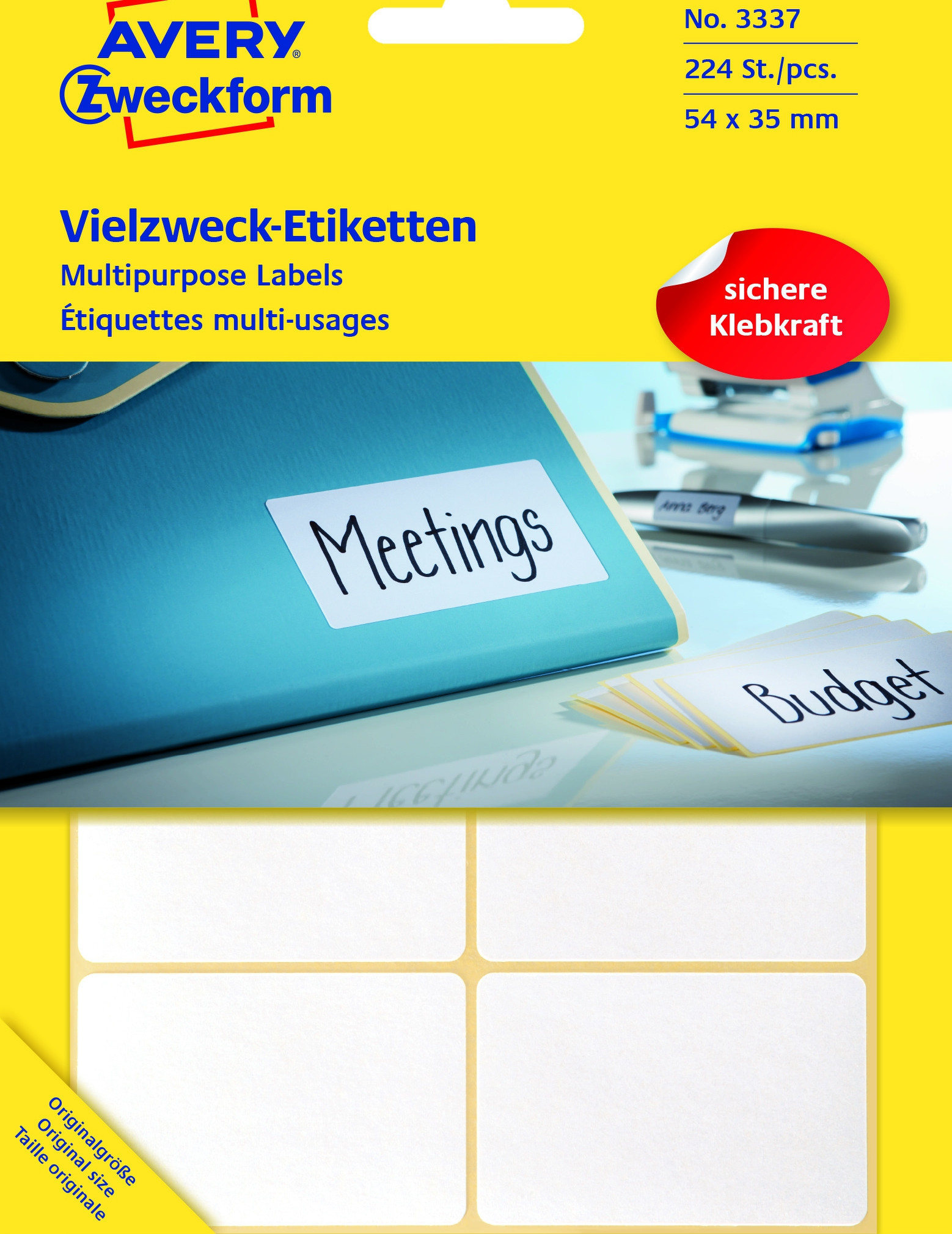 BildeAvery Etiketter Hndskrift 54x35mm (224)