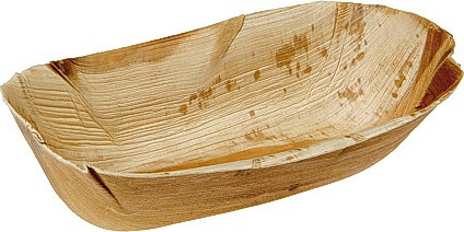 Bilde Avlang Skål, 22X12,5X6Cm Palmeblad (100 stk)