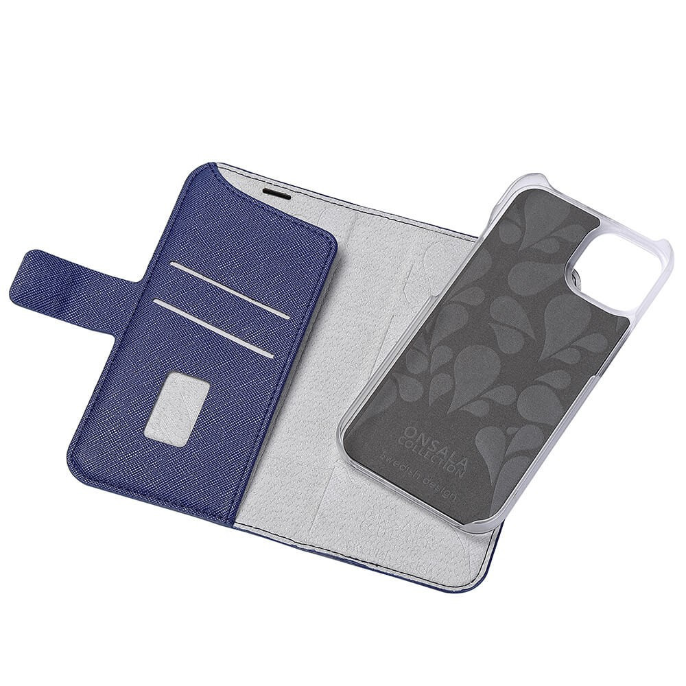BildeONSALA COLLECTION Eco Wallet 2 card iPhone 14 6,1" Navy Blue