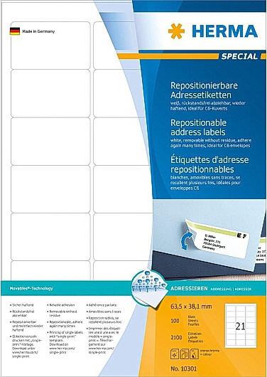 BildeHerma Etiketter Movables 63,5x38,1 (100)