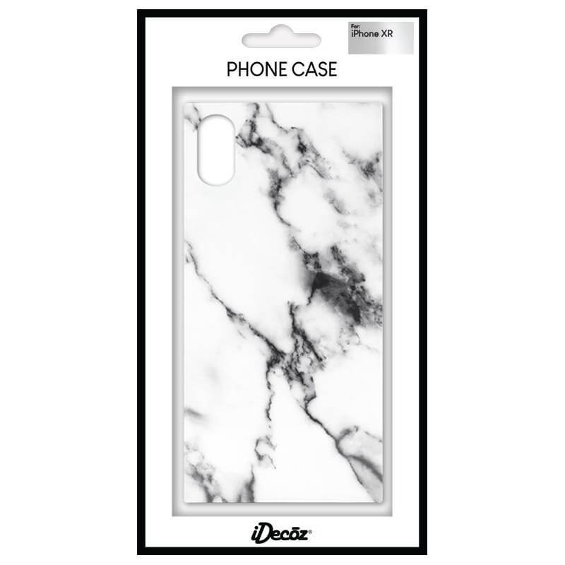 IDECOZ Mobildeksel Hvit Marble iPhone XR