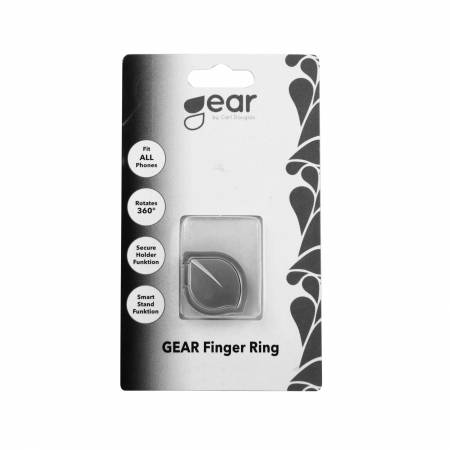 GEAR MobilRing Løv Sølv Matt Fingerholder med Stativfunksjon