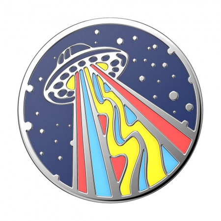 POPSOCKETS Enamel Outta This World Navy Avtagbart Grip med Stativfunksjon Premium