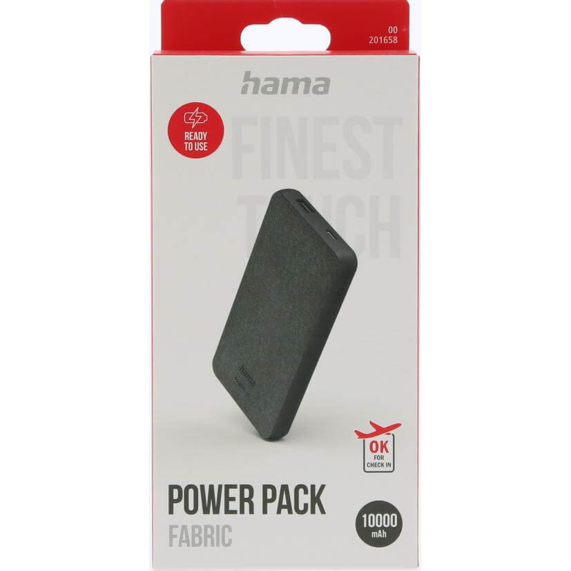 BildeHAMA Powerbank Fabric 10000mAh Grey