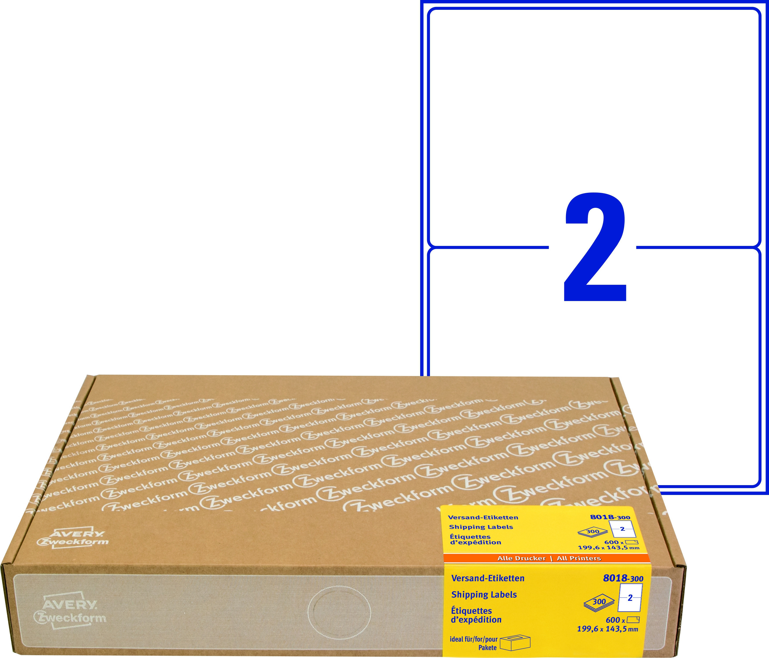 BildeAVERY Fraktetiketter 199,6x143,5mm (600)