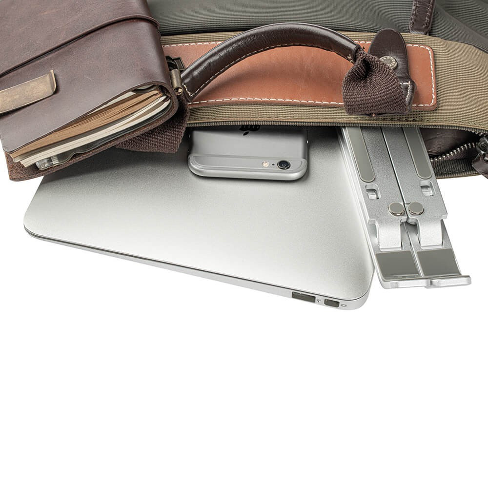 DESIRE2 Foldable Laptop Stand X shaped Aluminium Silver