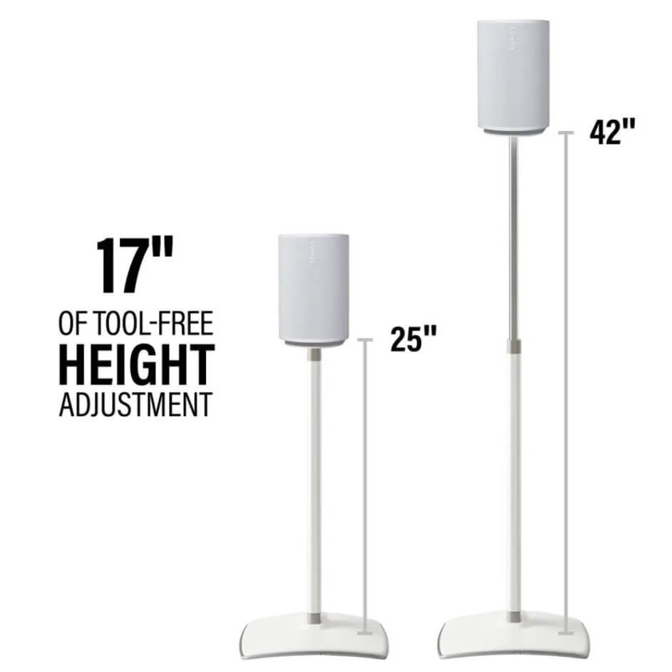SANUS Floor Stand Adjustable for Sonos ERA 100 Pair White