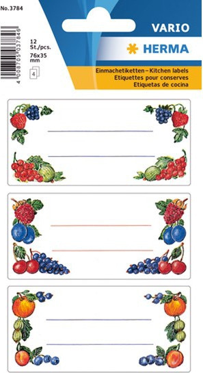BildeHerma Etikett Vario Kjkken 76x35 Frukt