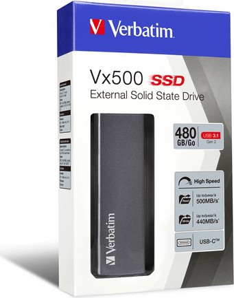 VX500 External SSD USB 3.1 G2 480GB, Silver