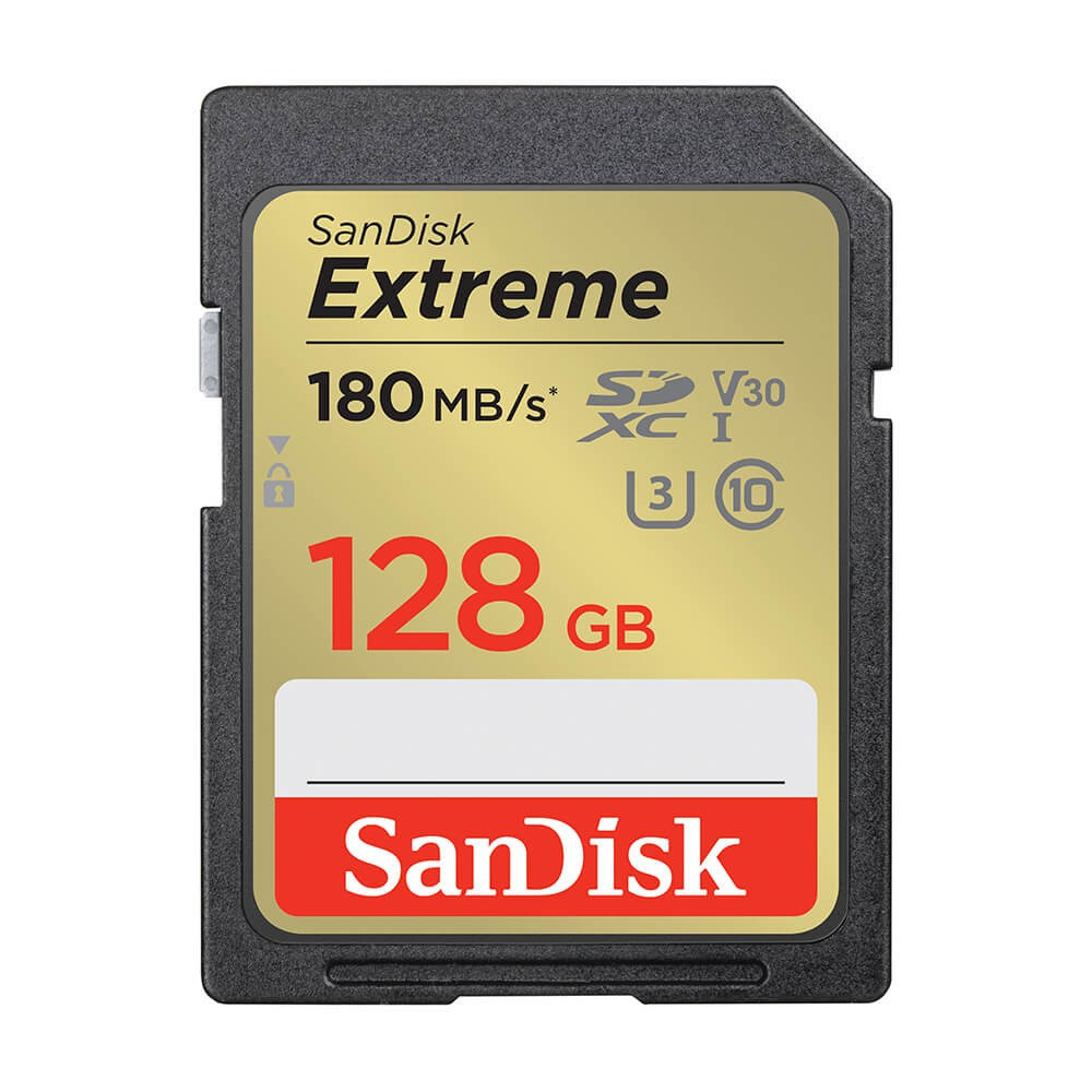 BildeSANDISK SDXC Extreme 128GB 180MB/s UHS-I C10 V30 U3