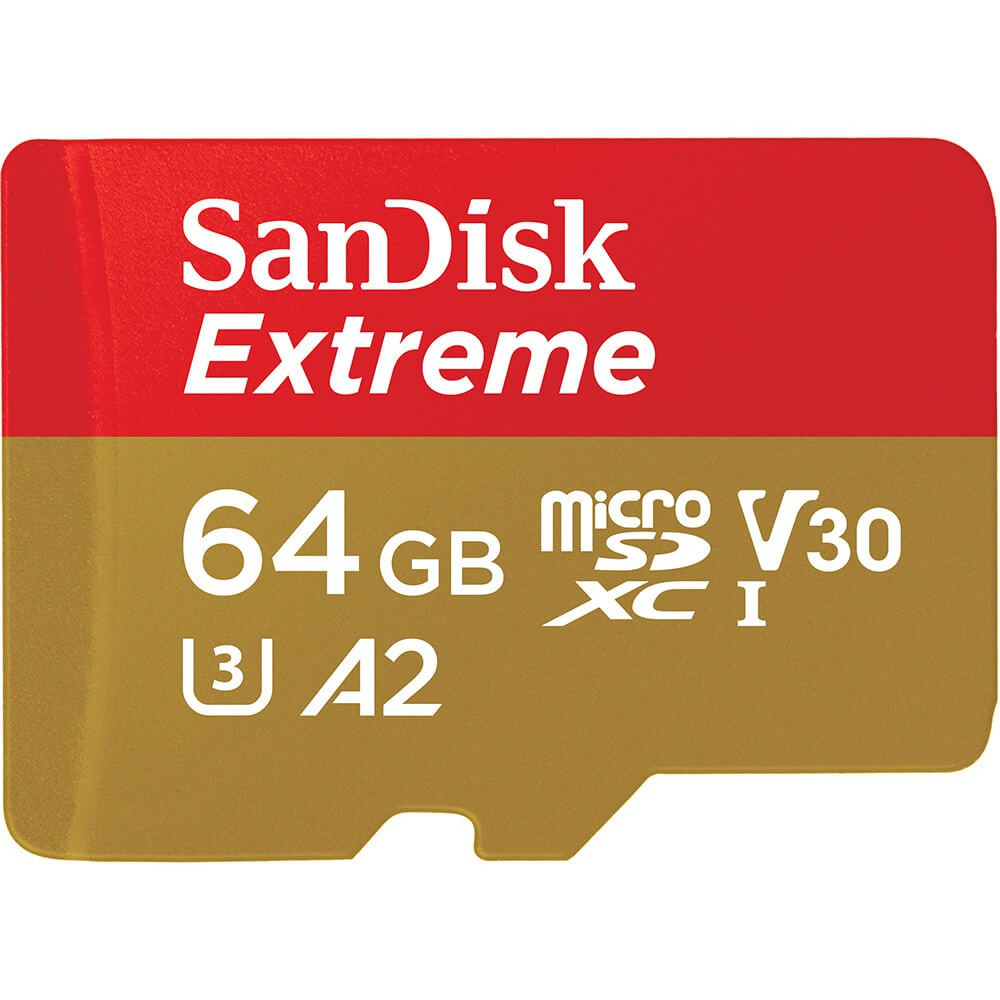 BildeSANDISK MicroSDXC Extreme 64GB 170MB/s A2 C10 V30 UHS-I U3