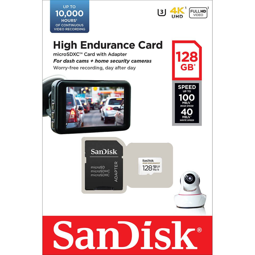 BildeSANDISK Minnekort MicroSDXC 128GB High Endurance med adap