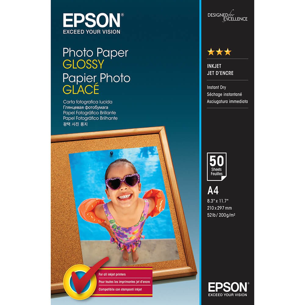 BildeEPSON A4 Photo Paper Glossy 200g/m², 50 sheets