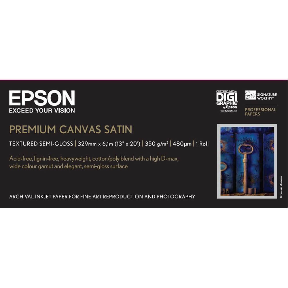 BildeEPSON 13" Premium Satin Canvas roll 350g, 6,1m