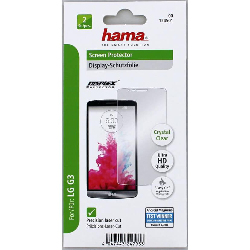 HAMA Skjermbeskyttelse LG G3 Crystal Clear 2pack