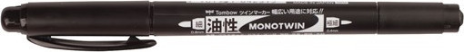 Tombow Fineliner Mono twin pen 0.4/0.8 sort