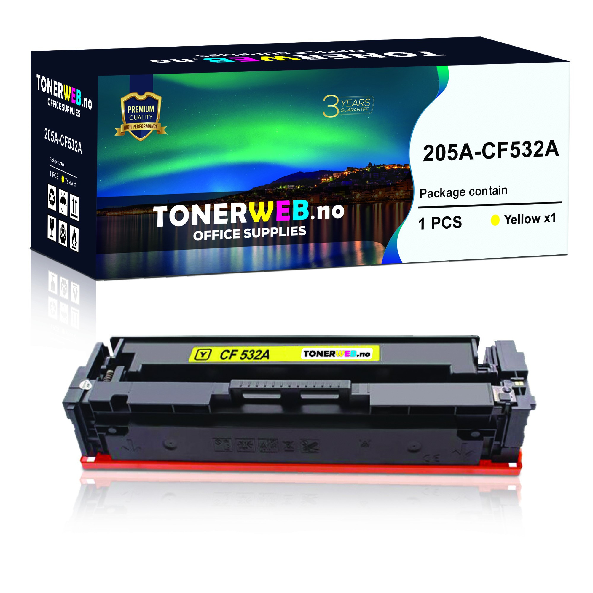 BildeTonerkassett, erstatter HP Gul 205A (900 sider)